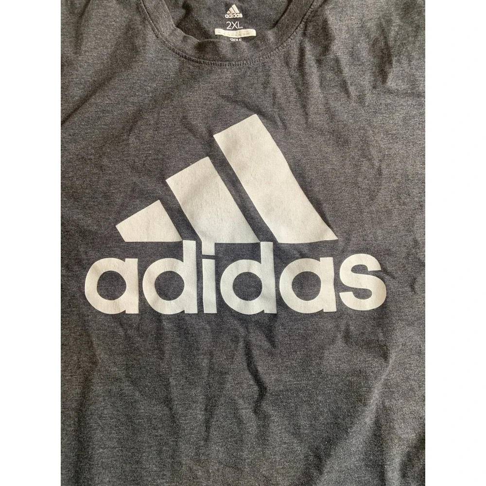 Adidas Golf T-Shirt Size 2XL Gray Polyester Cotton Tee‎ Short Sleeve